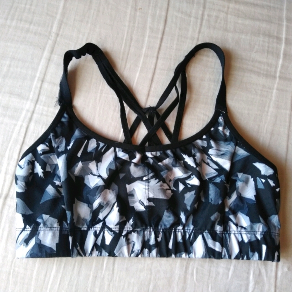 Champion Strappy Sports Bra Black and White